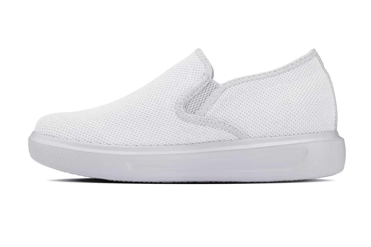 CALTO - X2782 - 2.8 Inches Taller (Super Light Grey/Grey Sole) - Lightweight Sneaker Loafers