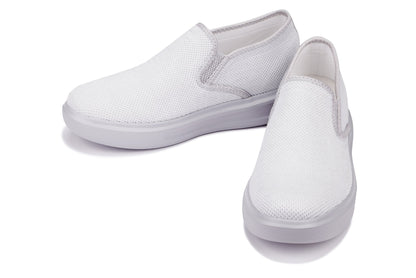CALTO - X2782 - 2.8 Inches Taller (Super Light Grey/Grey Sole) - Lightweight Sneaker Loafers