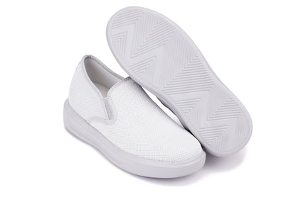 CALTO - X2782 - 2.8 Inches Taller (Super Light Grey/Grey Sole) - Lightweight Sneaker Loafers