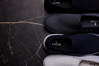 CALTO - X2783 - 2.8 Inches Taller (Charcoal/Grey Sole) - Lightweight Sneaker Loafers