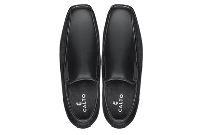 CALTO - Y3023 - 3 Inches Taller (Black) - Slip-On Leather Dress Shoes