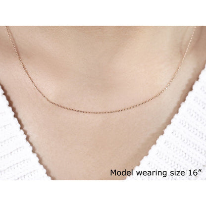 14k Pink Gold Diamond Cut Cable Link Chain 0.8mm