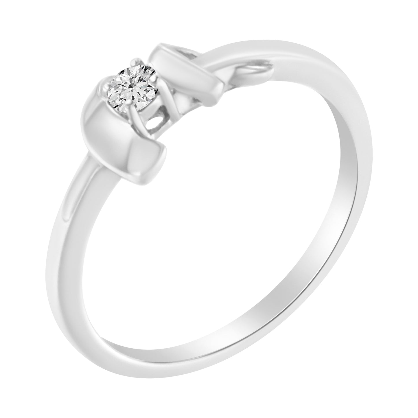 10K White Gold Diamond Promise Ring (1/10 Cttw, H-I Color, SI2-I1 Clarity) - Size 6