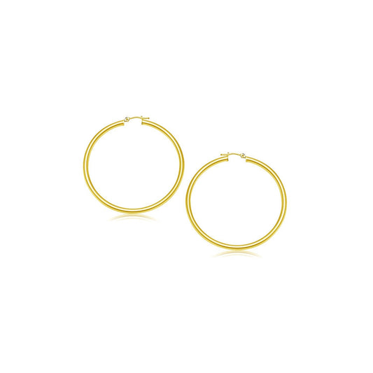 Créoles polies en or jaune 14 carats (15 mm)