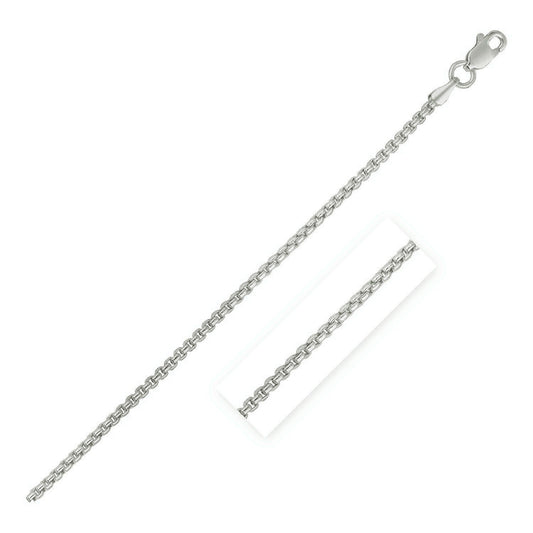Chaîne ronde boîte en or blanc 14 carats 1,35 mm