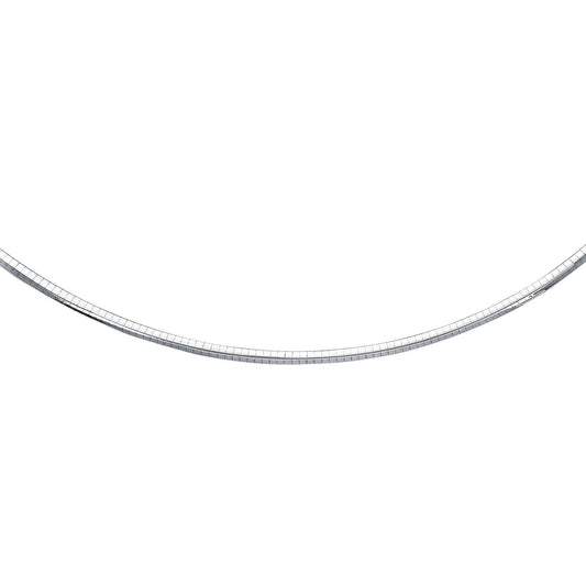 Chaîne en or blanc 14 carats au design Omega classique (4 mm)