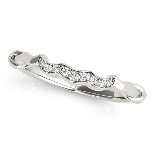 Alliance festonnée en or blanc 14 carats (1/20 carat total)