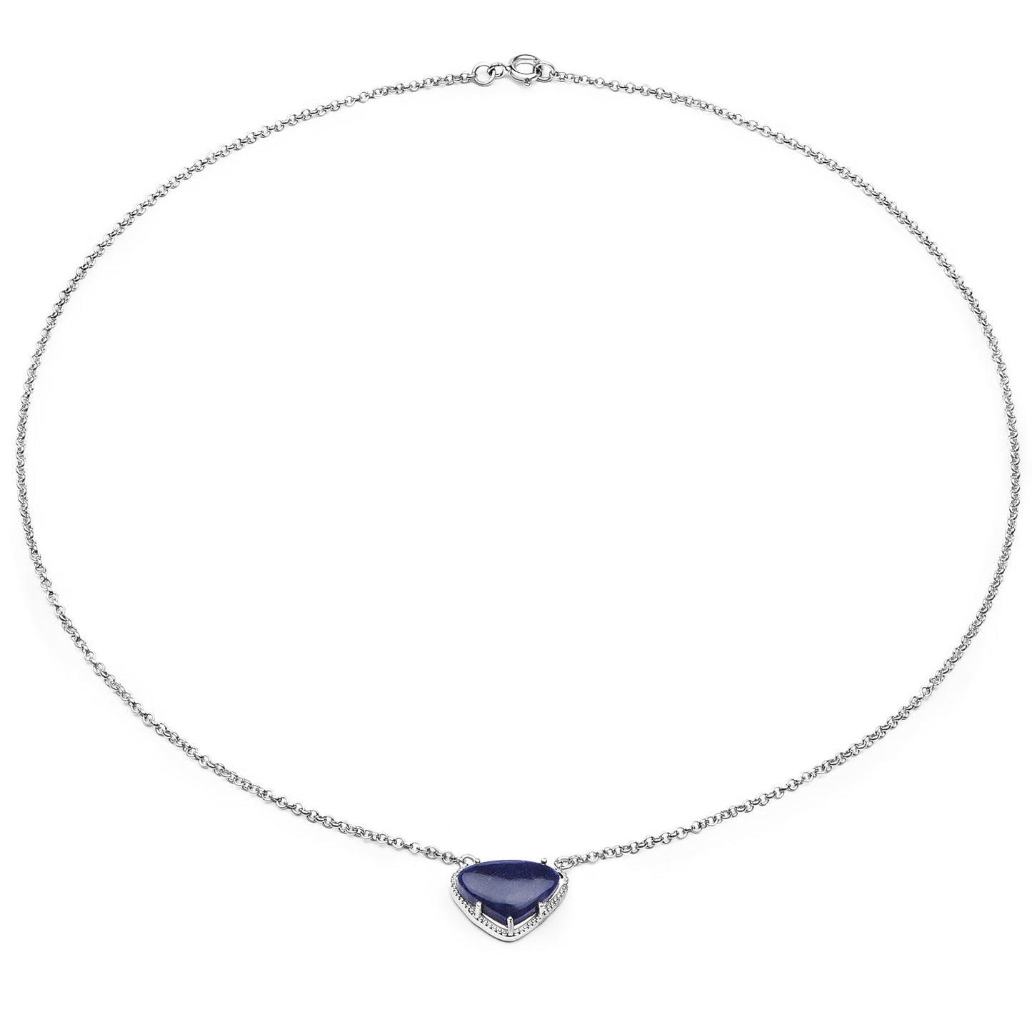 3.92 Carat Genuine Blue Aventurine .925 Sterling Silver Pendant