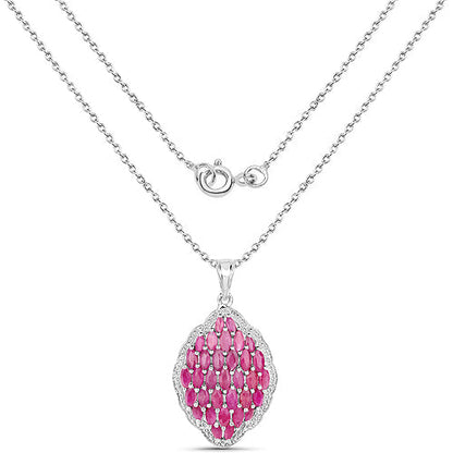 4.46 Carat Genuine Ruby .925 Sterling Silver Pendant