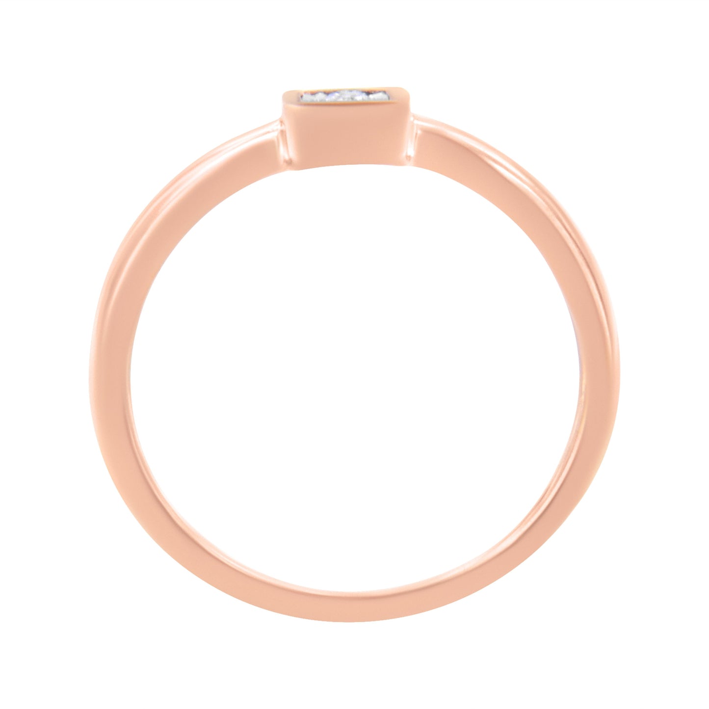 14K Rose Gold Plated .925 Sterling Silver 1/20 cttw Miracle Set Diamond Promise Ring (J-K Color, I1-I2 Clarity) - Size 6