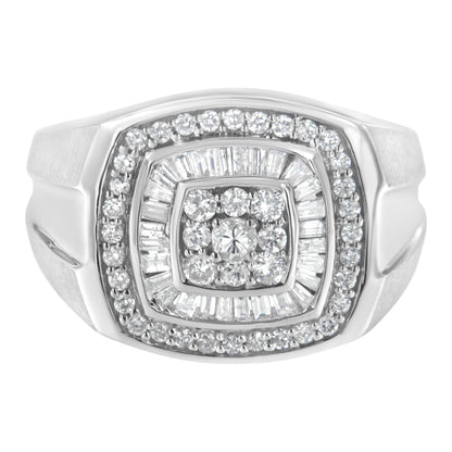 14K White Gold Men's 1 CTTW Diamond Band Ring