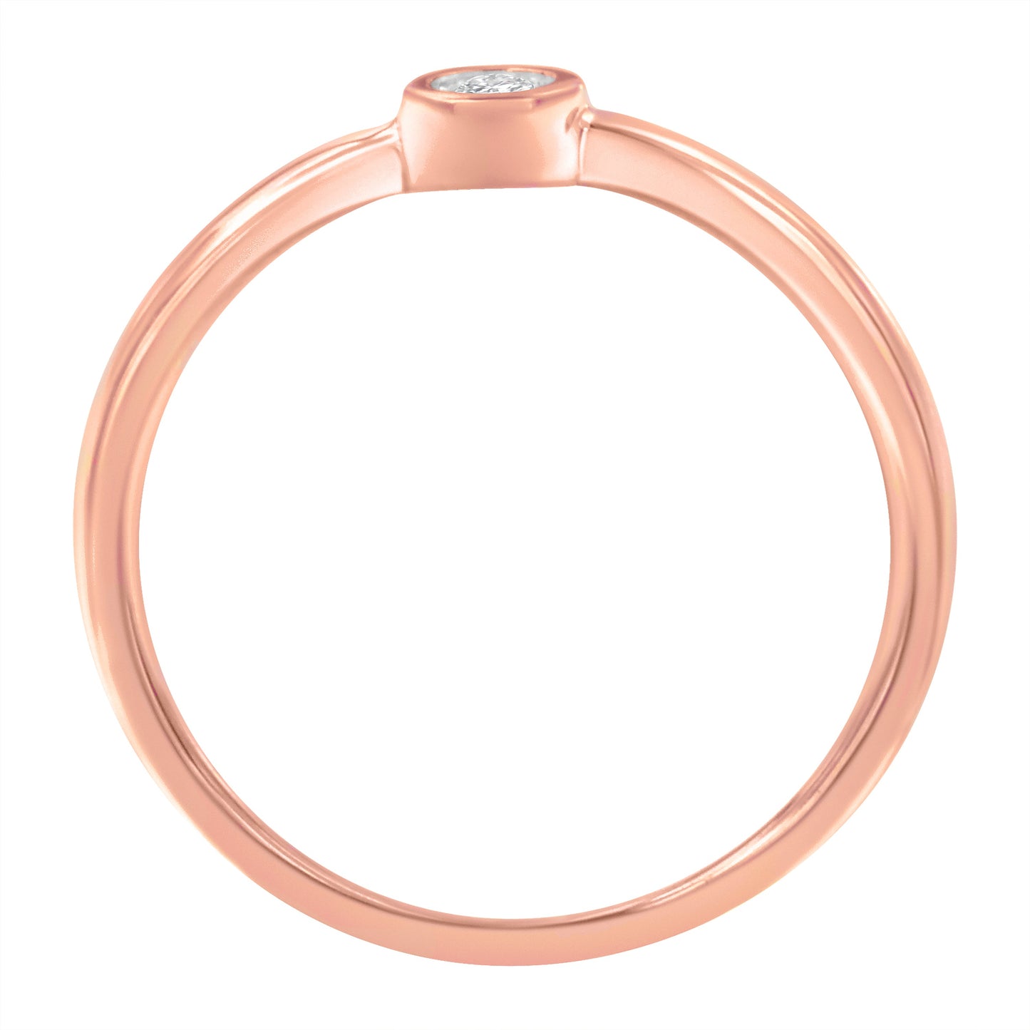 14K Rose Gold Plated .925 Sterling Silver Miracle Set Diamond Ring (1/20 Cttw, J-K Color, I1-I2 Clarity) - Size 6