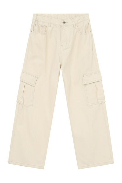 Hight Rise Wide Leg Cargo Pants