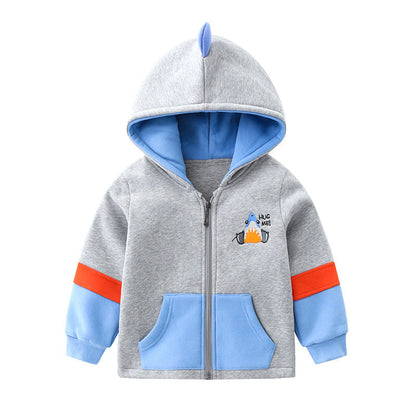 Children's Hooded Cotton Padded Zipper Jacket