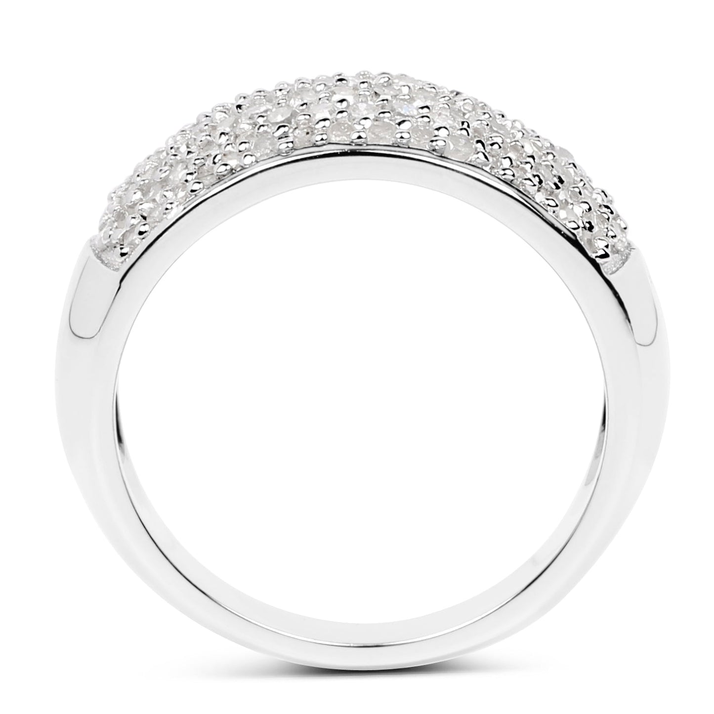 0.96 Carat Genuine White Diamond .925 Sterling Silver Ring