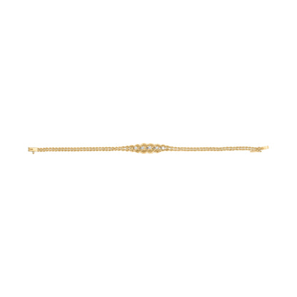 10K Yellow Gold 1/4 Cttw Round-Cut Diamond Basket Weave Rope Chain Style 7" Bracelet (H-I Color, I1-I2 Clarity)