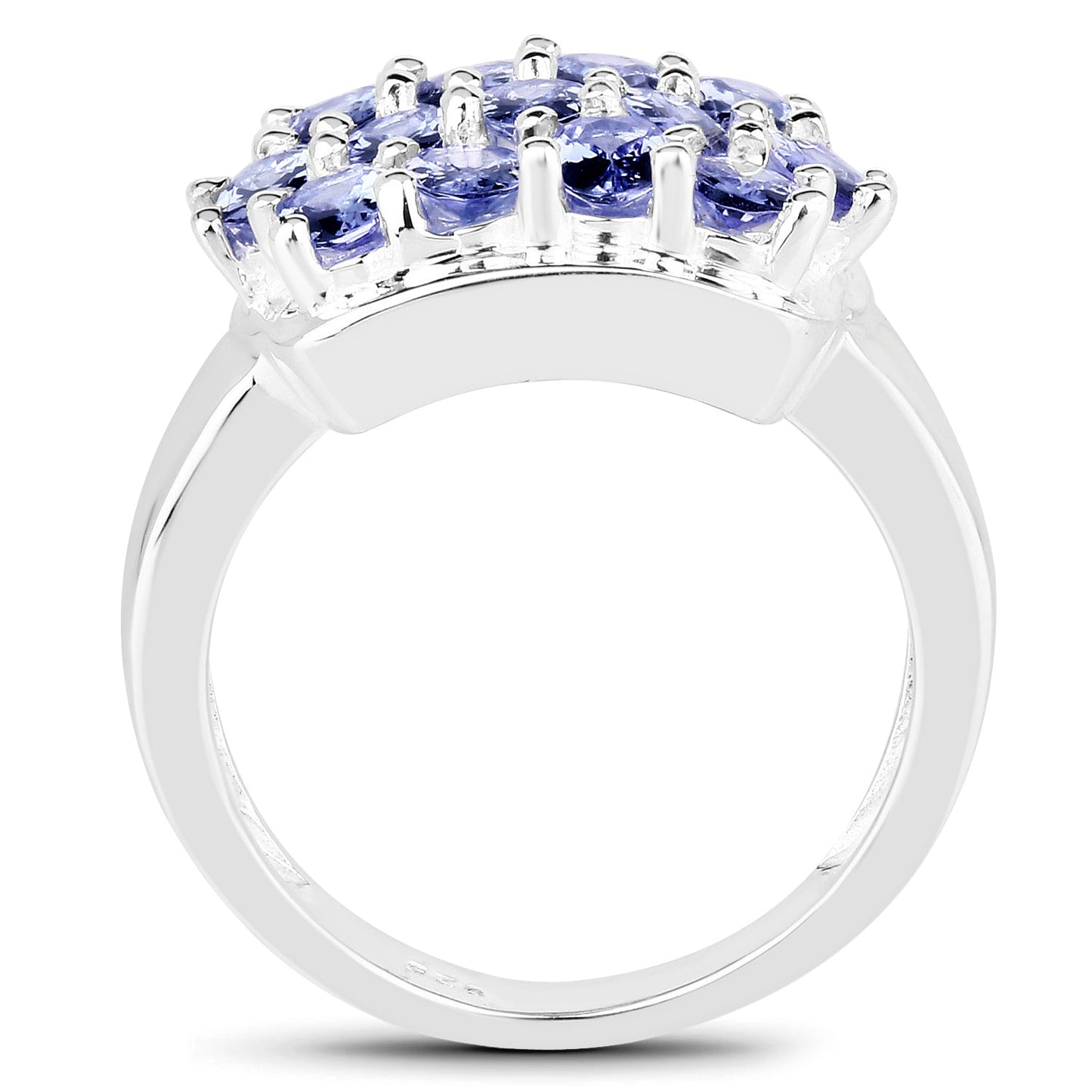 2.21 Carat Genuine Tanzanite .925 Sterling Silver Ring