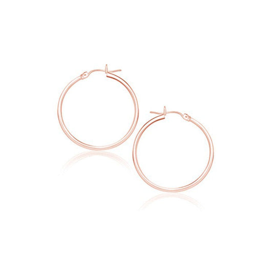 Boucles d'oreilles créoles polies en or rose 14 carats (25 mm)