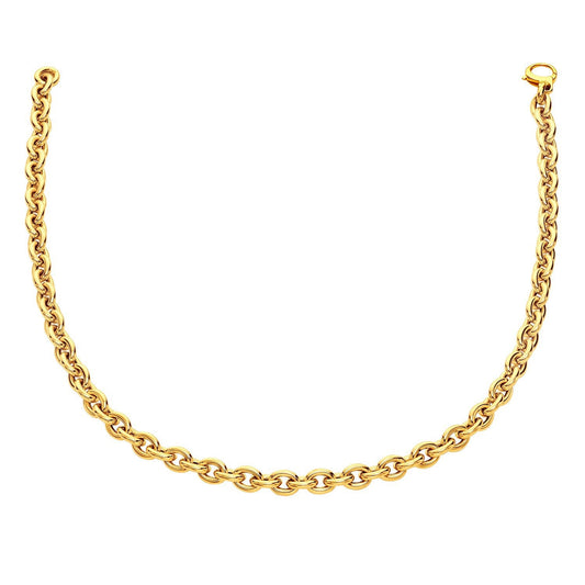 Collier en or jaune 14 carats à maillons gourmette polis