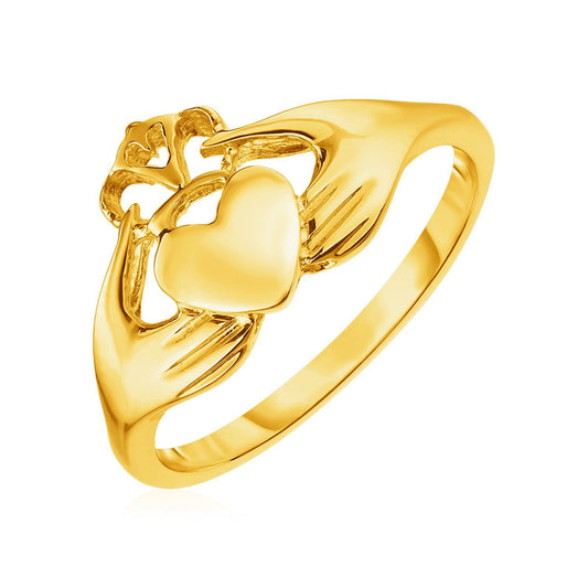 Bague Claddagh en Or Jaune 14 carats