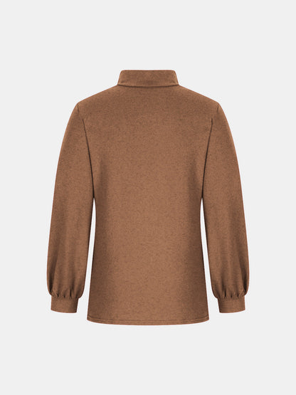 Full Size Mock Neck Long Sleeve T-Shirt