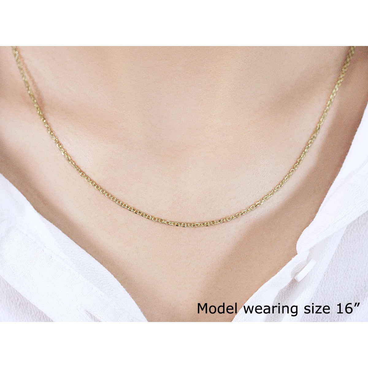 14k Yellow Gold Diamond Cut Cable Link Chain (1.50 mm)