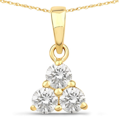 0.51 Carat Genuine Lab Grown Diamond 14K Yellow Gold Pendant
