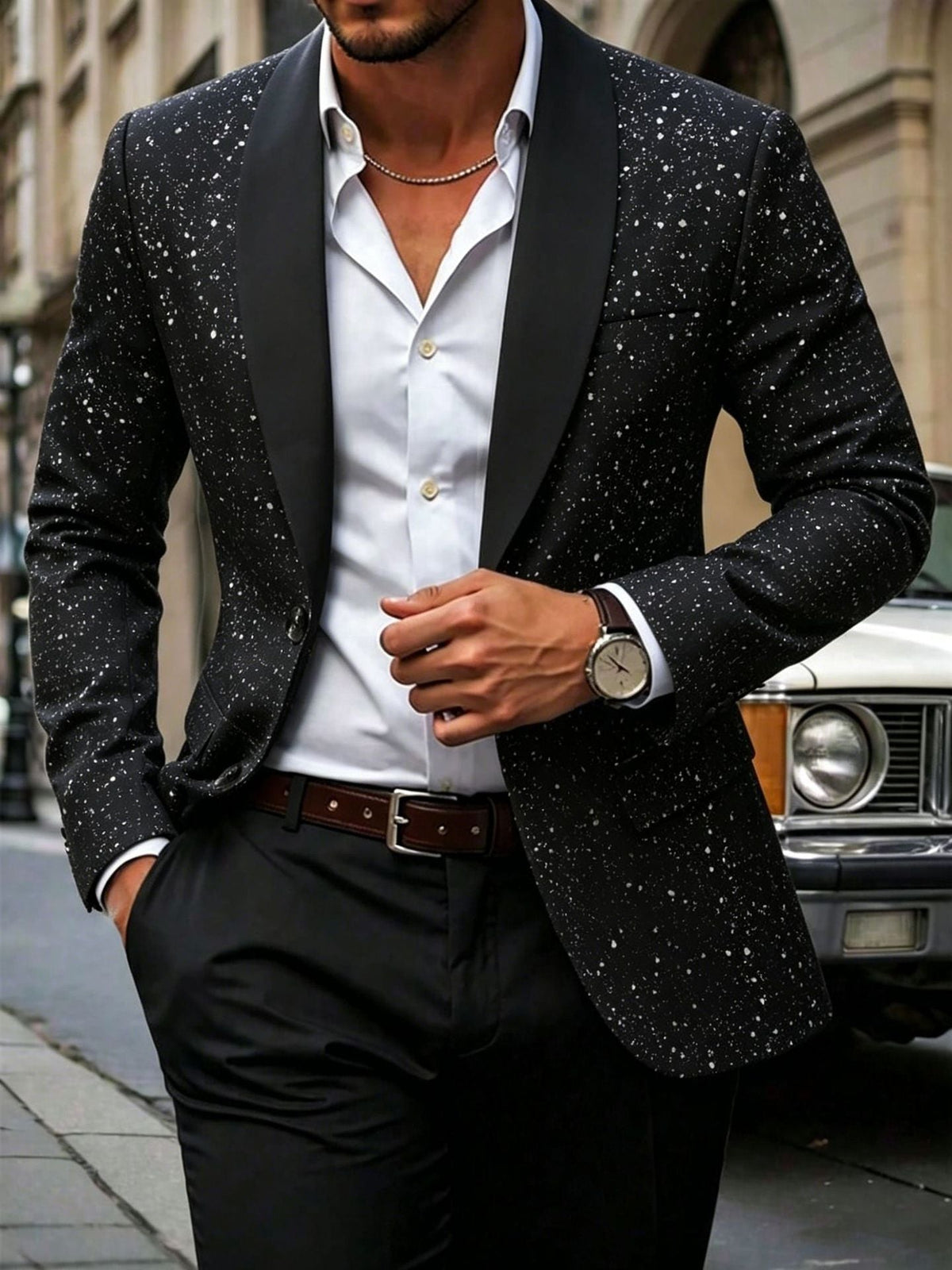 2026 European And American Cross-Border Amazon Men's Suit Jacket Shiny Banquet Wedding Party Suit Men 230215