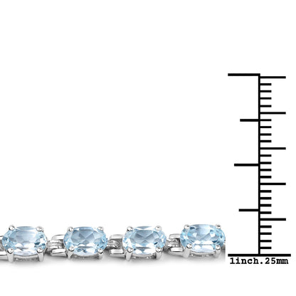 10.71 Carat Genuine Blue Topaz .925 Sterling Silver Bracelet