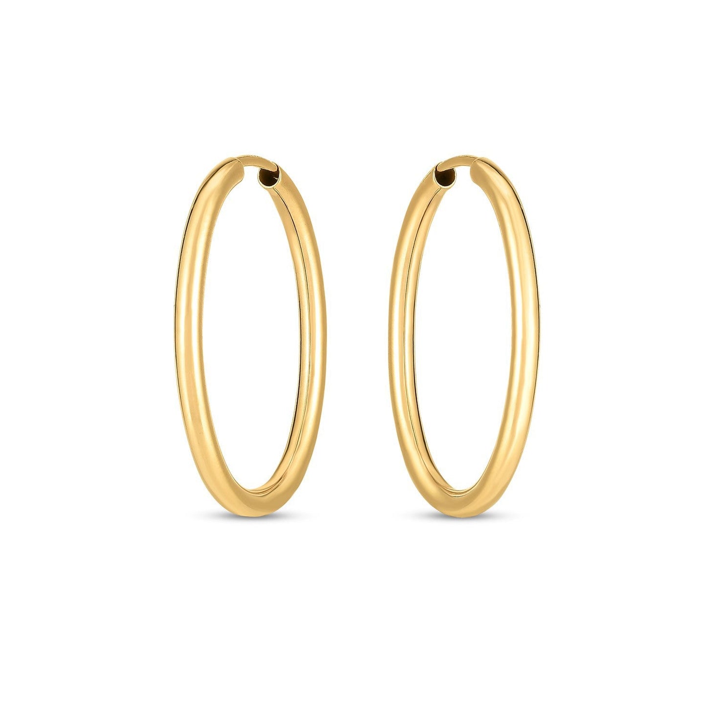 14k Yellow Gold Endless Oval Hoop Earrings(2x25mm)
