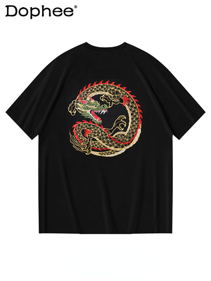 Men's Cotton Short-Sleeved Embroidered T-Shirt 2024