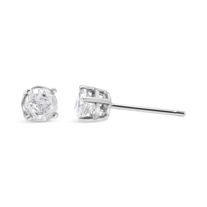 14K White Gold 3/4 Cttw Lab Grown Diamond 4-Prong Classic Stud Earrings (F-G Color, VS2-SI1 Clarity)