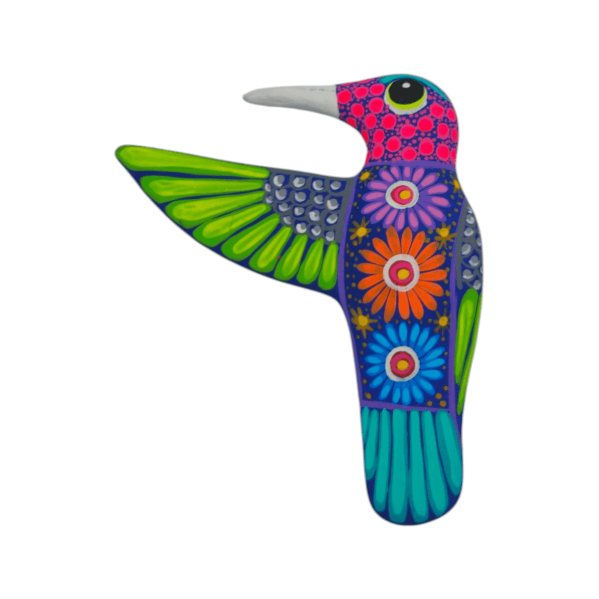 Alebrije Hummingbird Wall Art | Ceramic Mexican Folk Decor