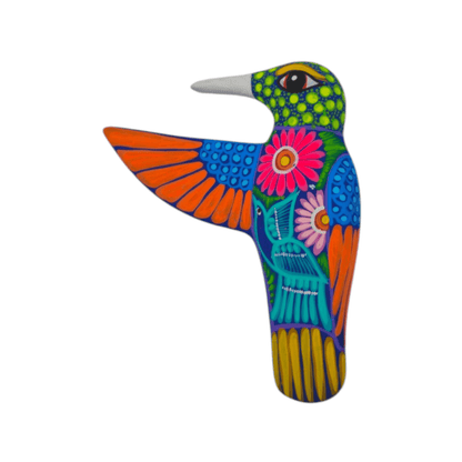 Alebrije Hummingbird Wall Art | Ceramic Mexican Folk Decor