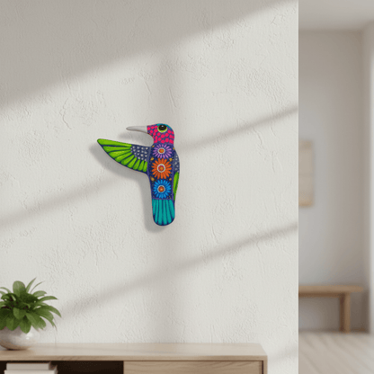 Alebrije Hummingbird Wall Art | Ceramic Mexican Folk Decor