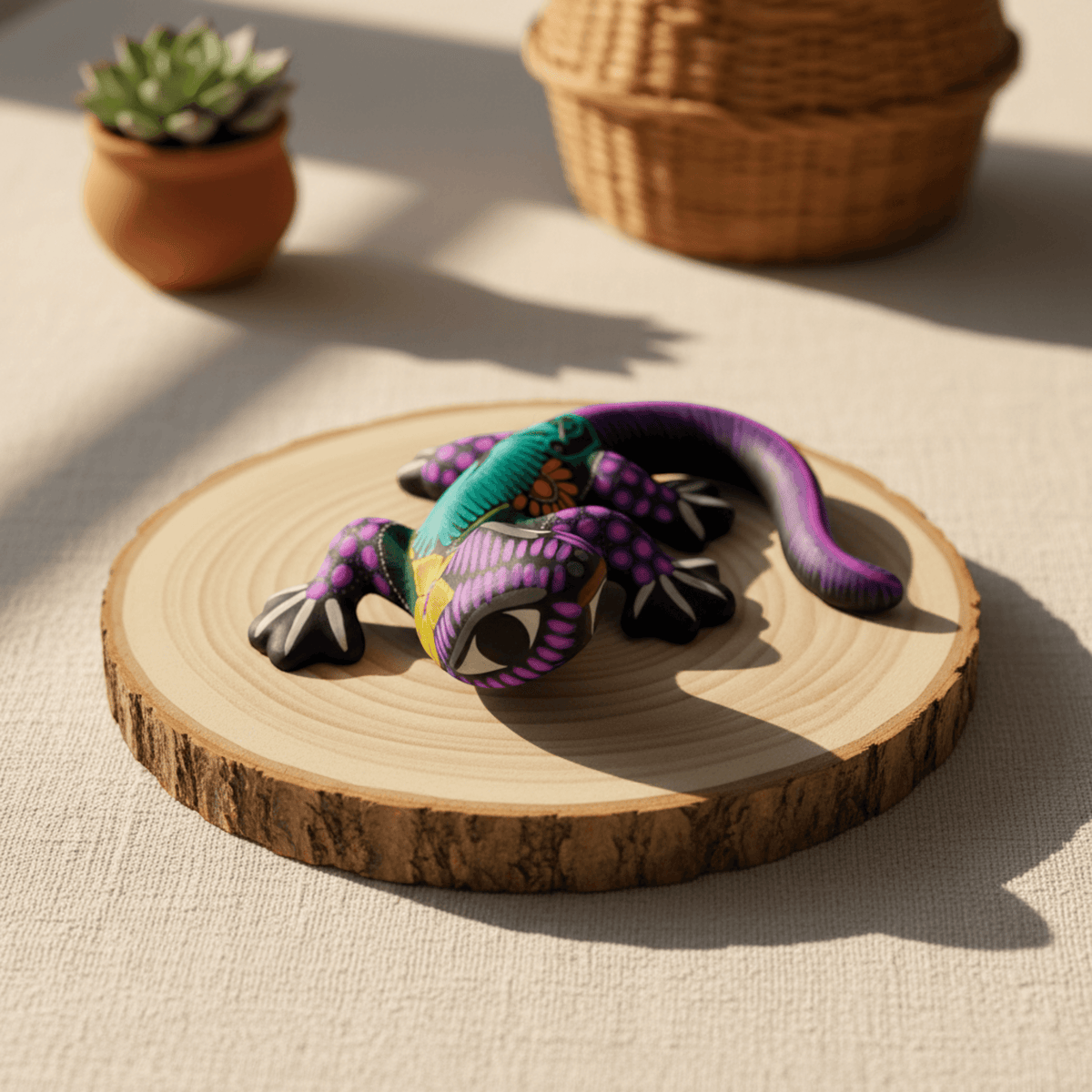 Alebrije Lizard Figurine | Mexican Wall Art