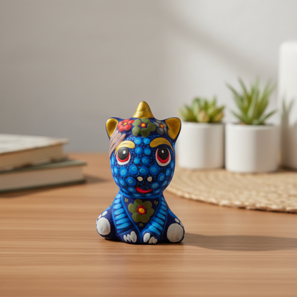 Alebrije Unicorn Figurine | Hand-Painted Mexican Folk Art