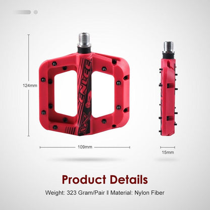 Anti-Vibration Mountain Bike Pedal Anti-Skid Lightweight Nylon Fiber Bicycle Pedal Board High-Strength Anti-Skid Bicycle Pedal New Nylon Fabric Anti Slip Durable Mountain Bike Flat Pedals