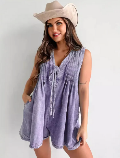 Denim Sleeveless Jumpsuit
