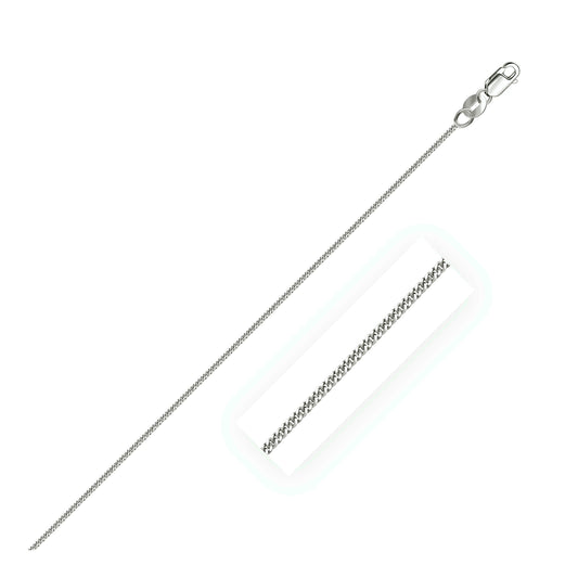 Chaîne Gourmette en or blanc 14 carats, 1,0 mm