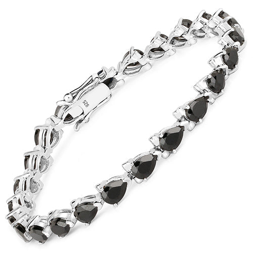 14.82 Carat Genuine Black Spinel 925 Sterling Silver Bracelet