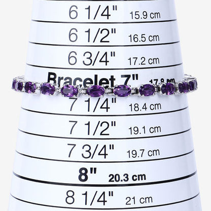 7.98 Carat Genuine Amethyst .925 Sterling Silver Bracelet