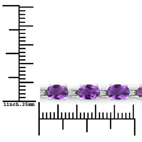 7.98 Carat Genuine Amethyst .925 Sterling Silver Bracelet
