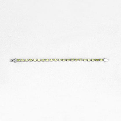 8.61 Carat Genuine Peridot .925 Sterling Silver Bracelet