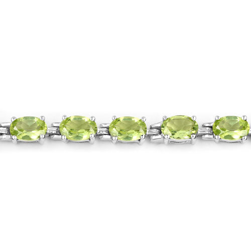 8.61 Carat Genuine Peridot .925 Sterling Silver Bracelet