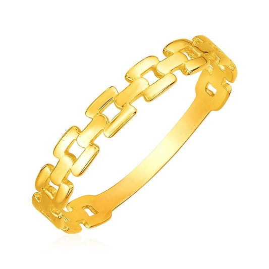 Bague à maillons en or jaune 14 carats