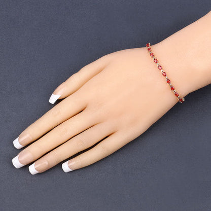 7.00 Carat Genuine Orange Sapphire 14K Yellow Gold Bracelet