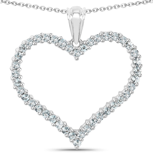 Pendentif en argent sterling 925 et topaze bleue véritable 2,10 carats