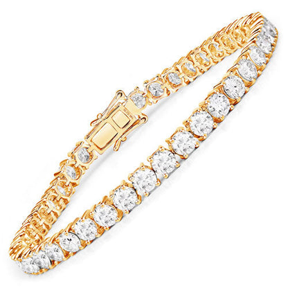 10.00 Carat Lab Grown Diamond 14K Yellow Gold Bracelet