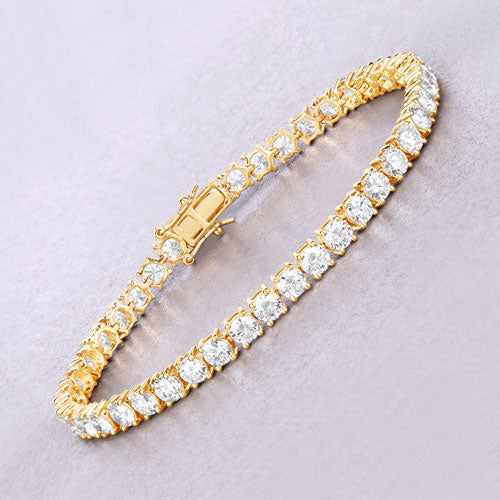 10.00 Carat Lab Grown Diamond 14K Yellow Gold Bracelet